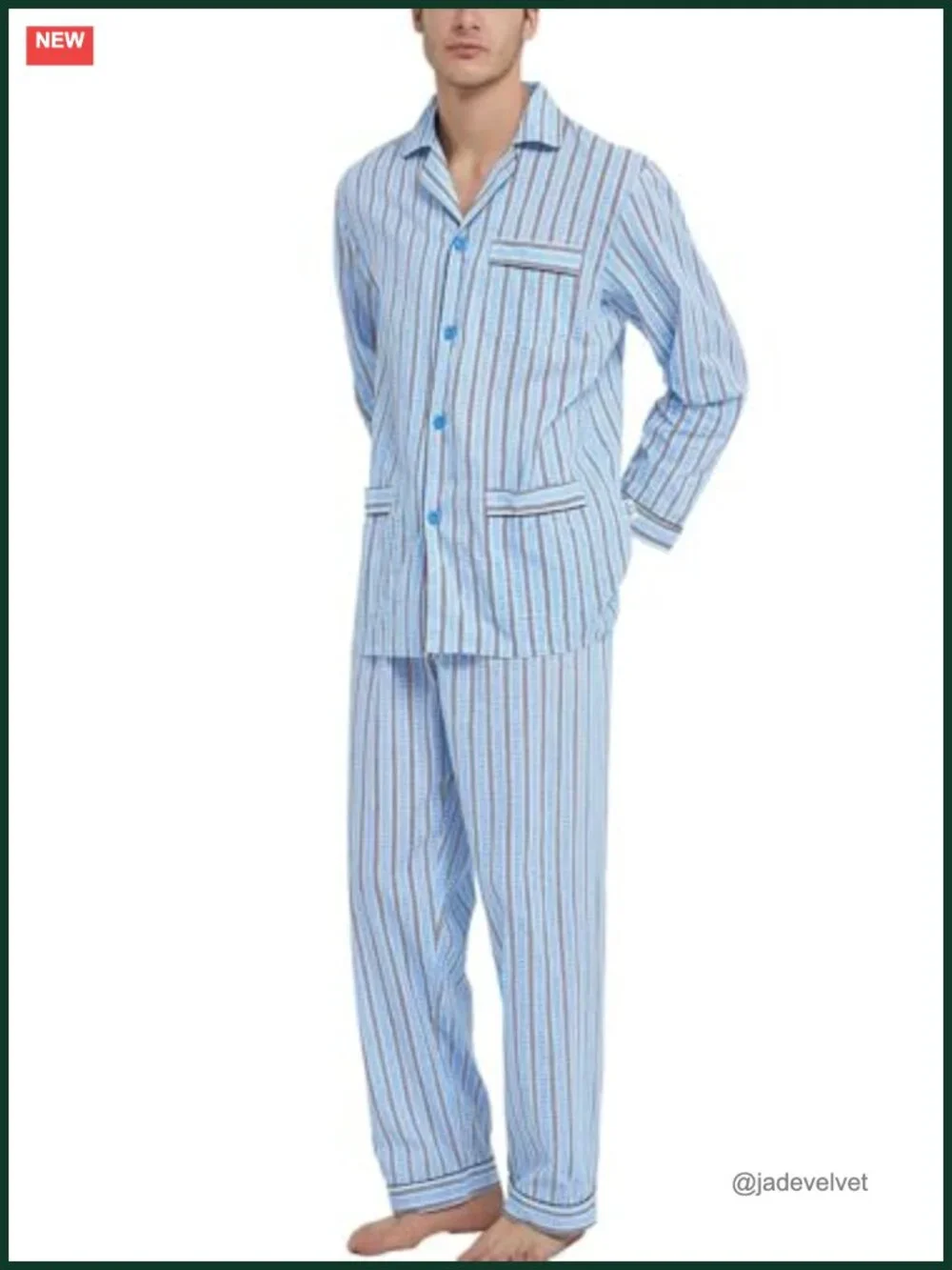 100% Cotton Woven Pajama Set with Top and Pants